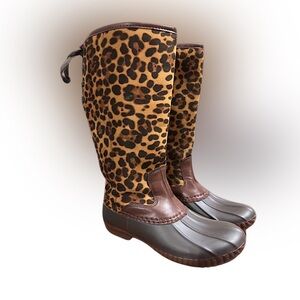 Women's Two Tone
Combat Style Knee High
Rain Duck Boots.
